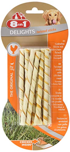 8in1 Delights Pro Dental Twisted Sticks, gesunder Kausnack zur Zahnpflege, 10 Stück (55 g) von 8in1