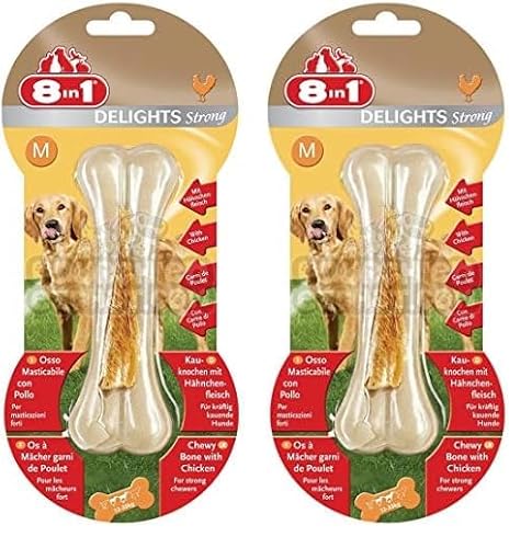 8in1 Delights Strong Knochen S - extra starker Kauknochen für kräftig kauende kleine Hunde, 1 Stück (Packung mit 2) von 8in1