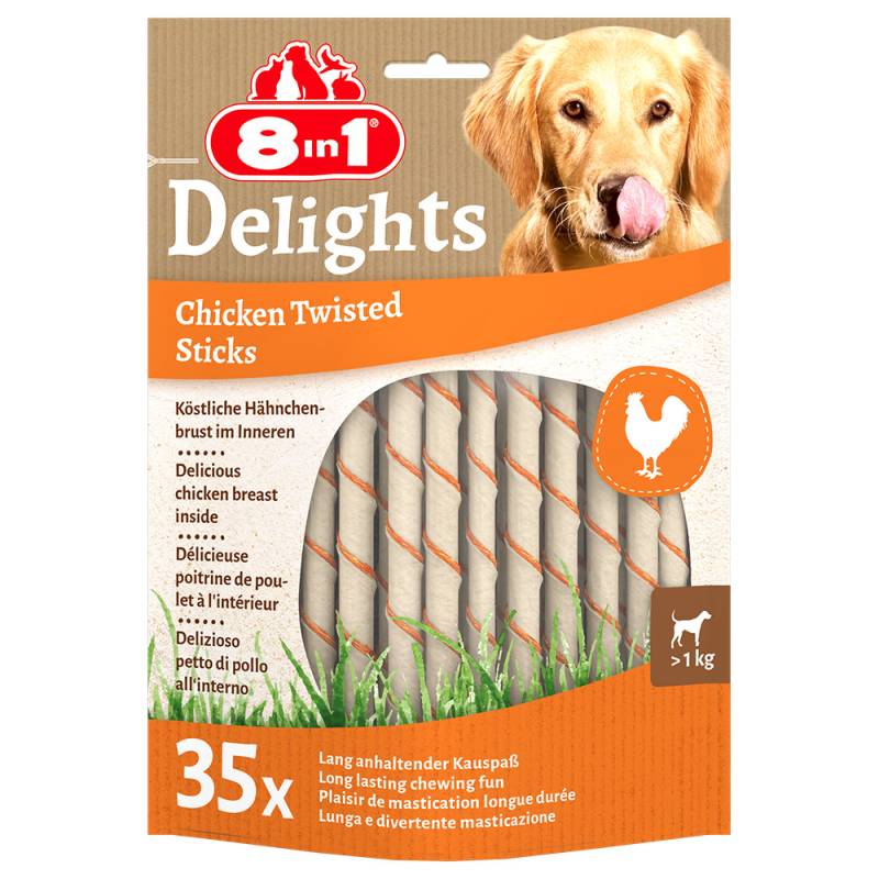 8in1 Delights Twisted Sticks für kleine Hunde Huhn - 35 Stück von 8in1