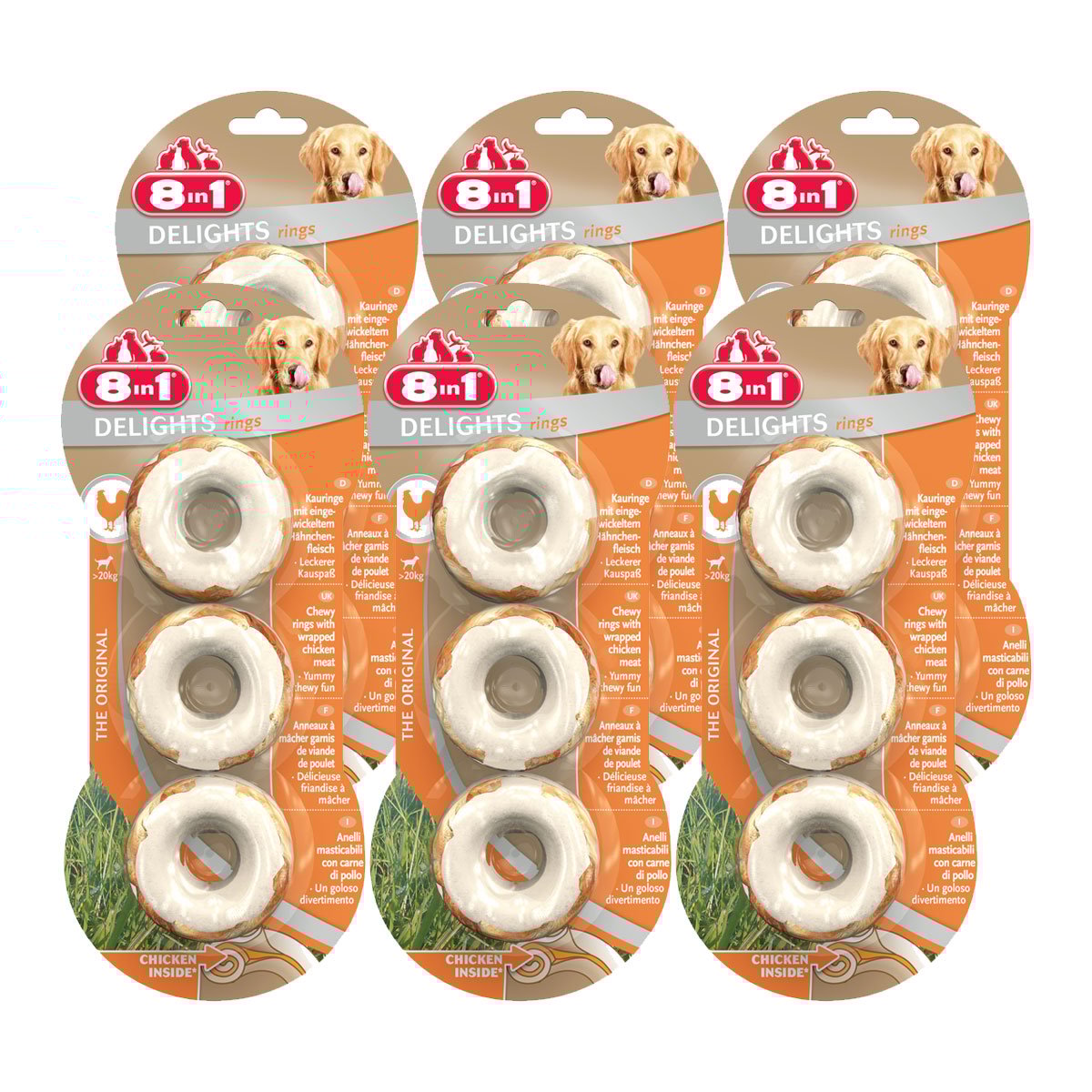 8in1 Hundesnacks Delights Kauringe 6x3 Stück 8in1 Hundesnacks Delights Kauringe 6x3 Stück von 8in1