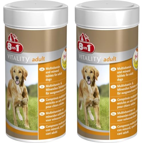 8in1 Multivitamin Tabletten Adult - zur Nahrungsergänzung bei Erwachsenen Hunden, 1 Dose (70 Tabletten) (Packung mit 2) von 8in1