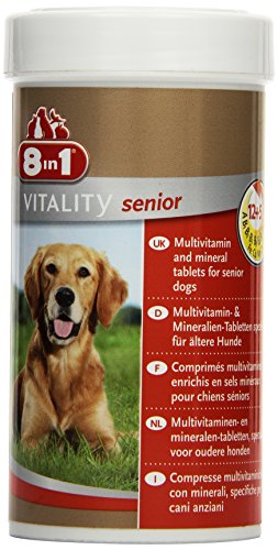 8in1 Multivitamin Tabletten Senior - zur Nahrungsergänzung bei älteren Hunden, 1 Dose (70 Tabletten) von 8in1