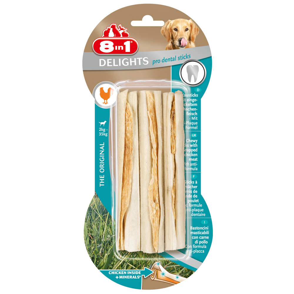 8in1 Pro Dental Kausticks Huhn - Sparpaket: 6 x 75 g (18 Stück) von 8in1