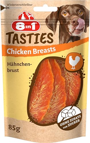8in1 Tasties Chicken Breasts Hunde-Snack - getreidefreie Leckerlis aus köstlicher Hähnchenbrust, 85 g von 8in1