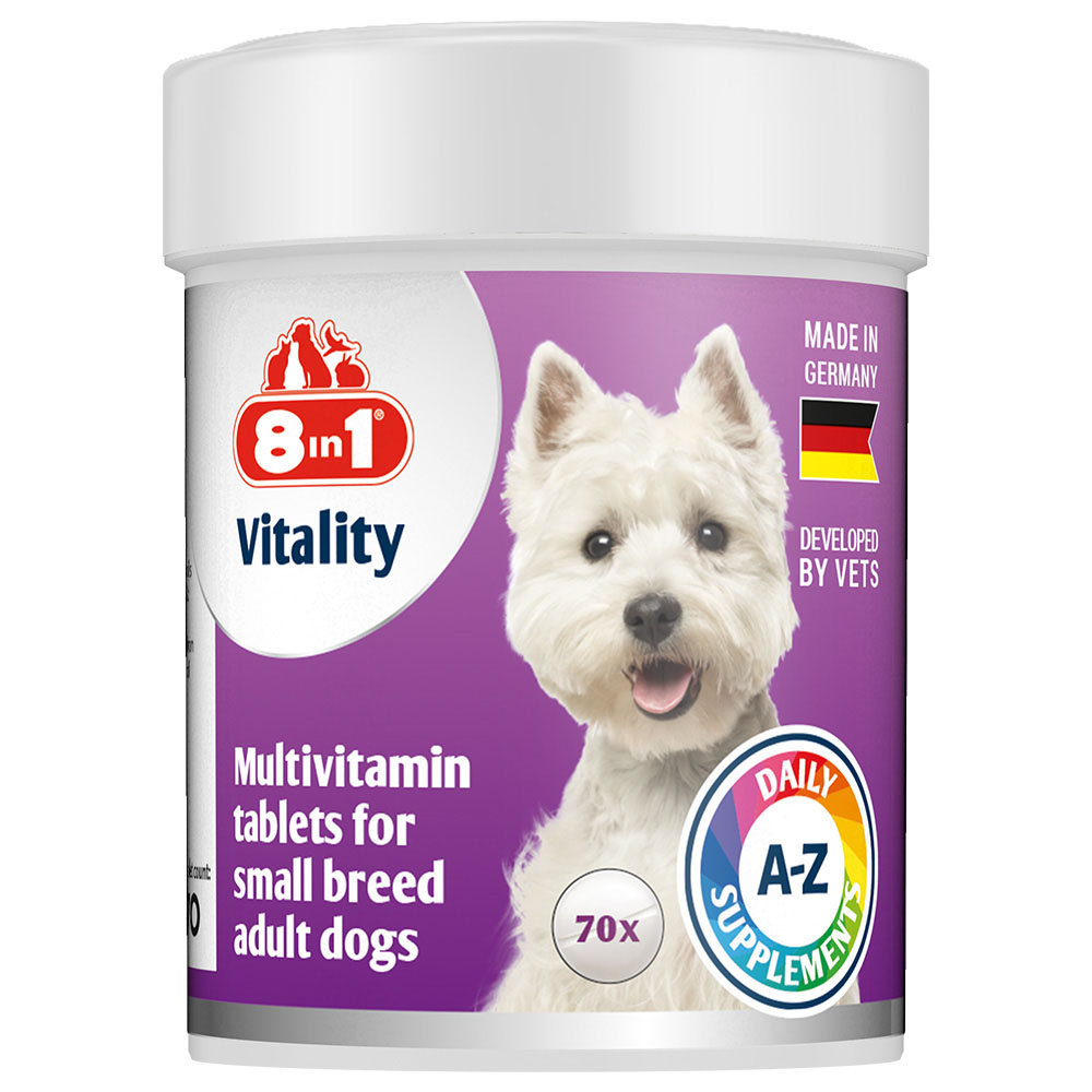 8in1 Vitality Multivitamin-Tabletten für kleine Rassen - 70 Tabletten von 8in1