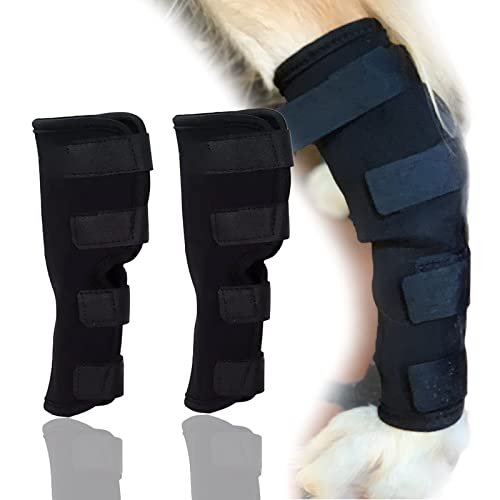 9-Jet Ecommence Hunde-Bandage für Hinterbeine, unterstützt Wundheilung und Verstauchungen durch Arthritis, mit 4 Sicherheits-Klettriemen, um Verletzungen und Verstauchungen zu verhindern (1 Paar) von 9-Jet Ecommence