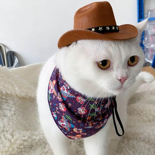 Hut für Hund Cat,Hund Cowboyhut Bandana Schal Hund Katze Cowboy Hut Welpen Hut Hund Katze Kostüm Cosplay Kappe Welpe Haustier Hund Katze Urlaub Haustier Party Dekoration Kostüm Zubehör (Brown, 16cm) Hut für Hund Cat,Hund Cowboyhut Bandana Schal Hund Katze Cowboy Hut Welpen Hut Hund Katze Kostüm Cosplay Kappe Welpe Haustier Hund Katze Urlaub Haustier Party Dekoration Kostüm Zubehör (Brown, 16cm) von 95sCloud-1