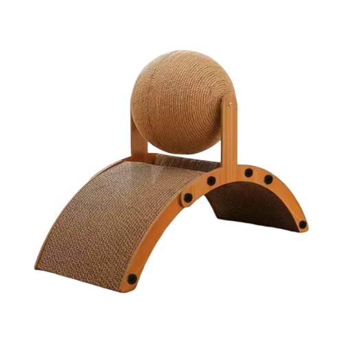 Kaninchen Kratzball Hase Kratzbaum, Katzenkratzer Karton, Natürliches Sisal-Kratzbrett mit Ball,Gewölbtes Brückendesign, Kaninchen Kratzspielzeug für Kratzbedürfnisse & Möbelschutz (B) von 95sCloud-1