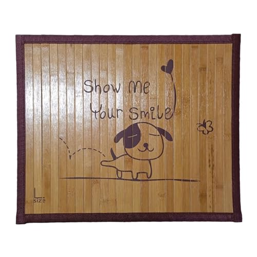 Kratzbrett für Katzen Kratzmatte, Bambus-Teppich Scratching Pad Katzenspielzeug Holzstruktur für Katzenschleifklauen und zum Schutz von Teppichteppichmöbeln Natürliche Bambushalterung (A, L) von 95sCloud-1