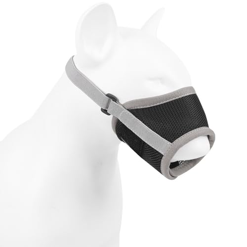 Maulkorb Für Hunde, Verstellbare Schlaufe Maulkorb, Atmungsaktiv, Sicherer, Schneller Sitz Für Kleine, Mittelgroße Hunde, Verhindert Das Beißen, Kauen Und Bellen (Gray, S) von 95sCloud-1