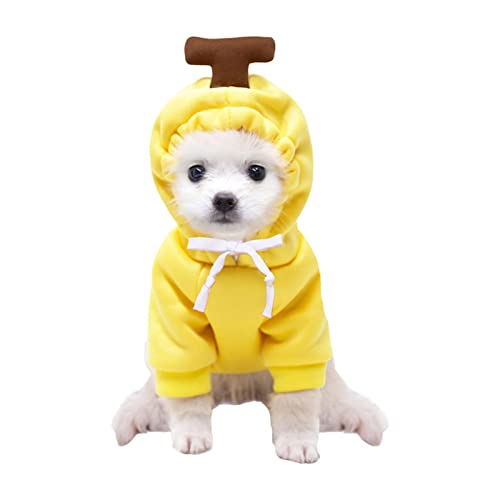A/A Hunde-Kapuzenpullover, warmer Hundepullover mit Bananen-Ringo-Frosch-Form, Hundejacke Kleidung, für Katzen Welpen kleine große Hunde von A/A