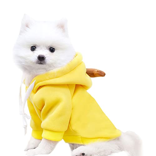 A/A Hundejacke, Banane Ringo Frosch Form Hundekleidung, Warmer Kapuzenpullover für Haustiermode, für kleine mittelgroße große Hunde von A/A
