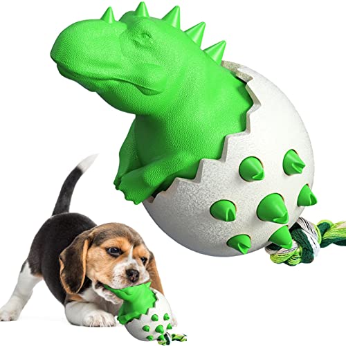 Kauspielzeug für Hunde | Kauspielzeug mit Dinosaurier-Ei für Welpen, zahnmedizinisches Kauspielzeug für gesunde Zähne, Kauspielzeug für kleine Welpen und mittelgroße Hunde A/a von A/A