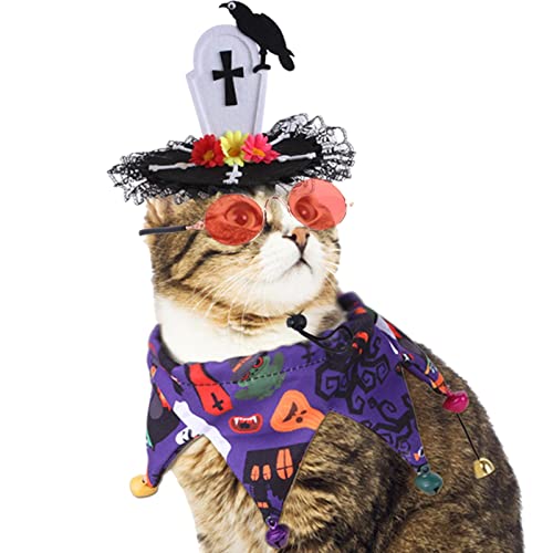 A/R Halloween Haustier Kostüm | Premium Filz Kostüm Haustier Zauberer Shirt Katze Weiche Kleidung für Hunde, Halloween Haustier Kostüm Zauberer Cosplay Outfit für Hunde Katzen von A/R