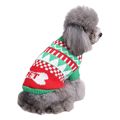 A/R Hundepullover Weihnachten | Urlaub Weihnachten Schneeflocke Haustier Warme Strickwaren – Hund Rollkragen Kaltes Wetter Outfit Pullover für kleine mittelgroße Hunde Katzen von A/R