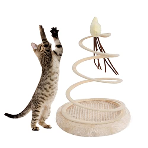 A/R Katze Spiralspielzeug | Interaktives Katzenspielzeug für Hauskatzen,Haustier-Puzzle-Spielzeug für Indoor-Katzen-Kätzchen-Übung, Frühlings-Haustier-Spielzeug mit Maus-Fisch-Ball von A/R