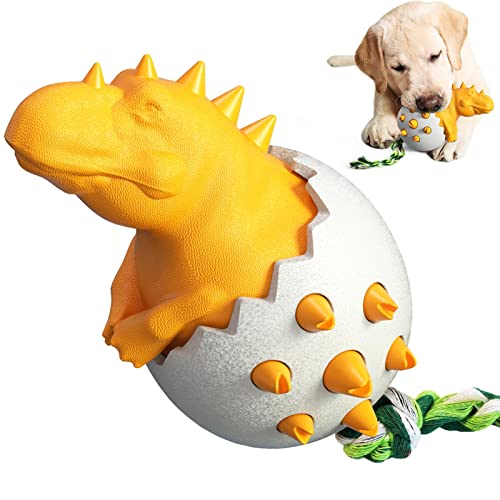 A/R Zahnspielzeug für Hunde, Dinosaurier Ei Beißspielzeug für Welpen, Hundespielzeug für kleine und mittelgroße Hunde, um die Zähne zu reinigen und Zahnprobleme zu verhindern von A/R