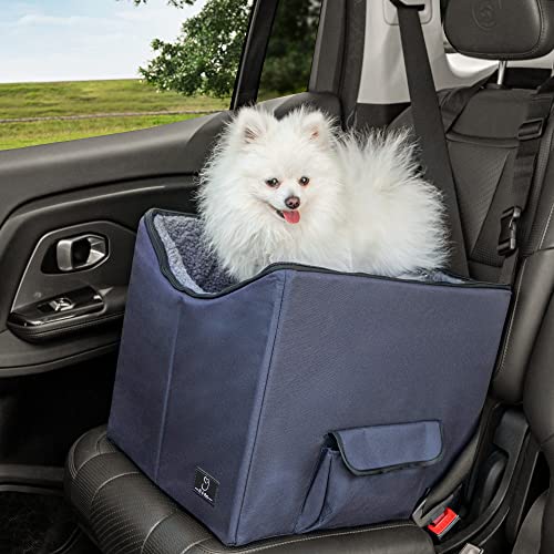 A 4 Pet Hunde autositz Hundesitz für kleine Hunde, Autositz Faltbare Hundesitz Auto für Rückbank, Beifahrersitz Extra Stabil mit Sicherheitsgurt für kleine Hunde von A 4 Pet