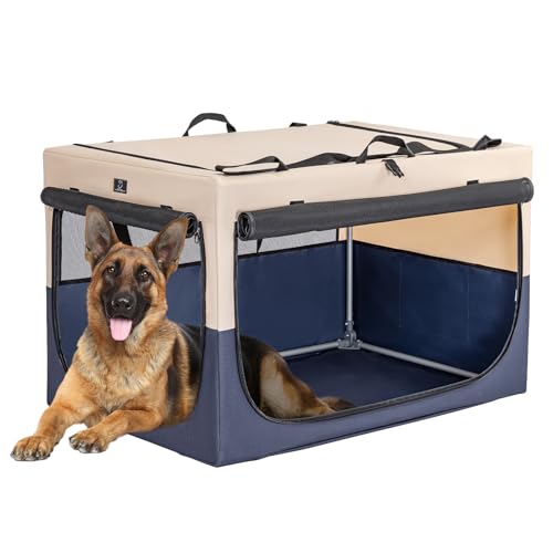 A 4 Pet Hundebox Faltbar für Mittelgroßen Hunde Hundetransporttasche,Auto Hundebox (XL, Blau) von A 4 Pet
