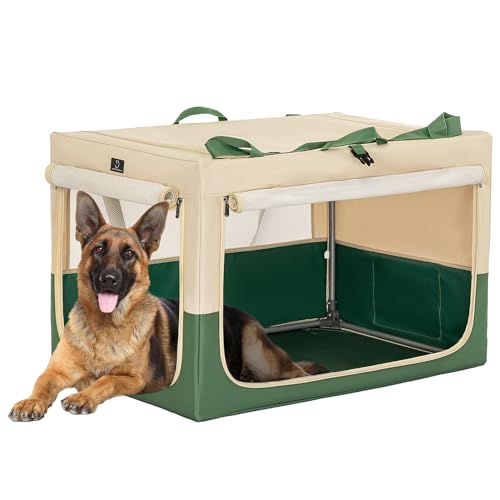 A 4 Pet Hundebox Faltbar für Mittelgroßen Hunde Hundetransporttasche,Auto Hundebox (XL, Grün) von A 4 Pet