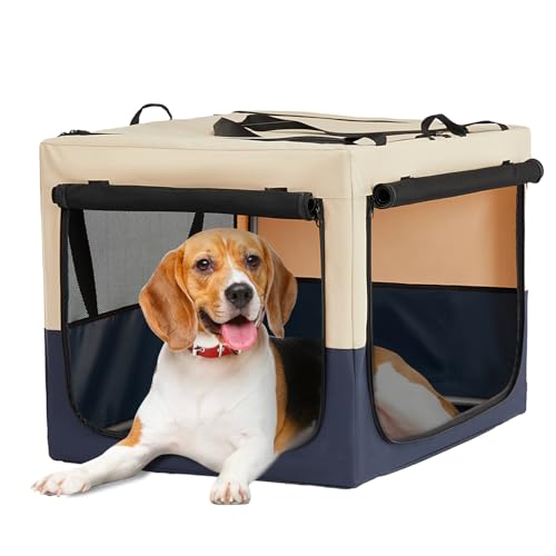 A 4 Pet Hundebox Faltbar für Mittelgroßen Hunde Hundetransporttasche,Auto Hundebox (M, Blau) von A 4 Pet