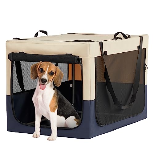 A 4 Pet Hundebox Faltbar für Mittelgroßen Hunde Hundetransporttasche,Auto Hundebox (M, Blau) von A 4 Pet