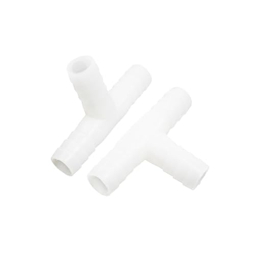 A ABSOPRO 2 Stück 10 mm Rohrdurchmesser T-Form 3-Wege-Aquarium-Luftschlauchverbinder Weiß von A ABSOPRO