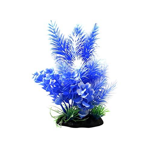 A ABSOPRO Terrarienpflanze Kunststoff & Keramik Blau Weiß von A ABSOPRO