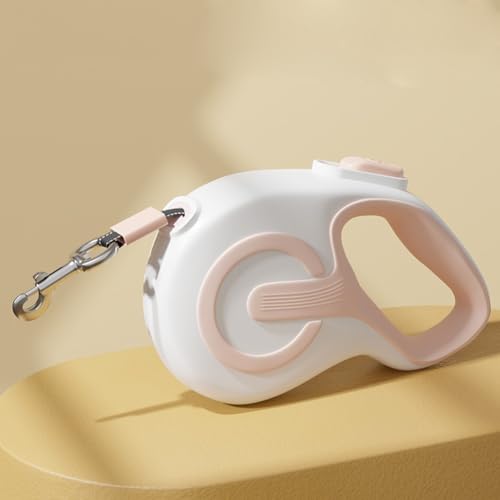 Einziehbare Hundeleine mit rutschfestem Griff, leichte Leine, Edelstahlfeder, starkes Nylonband, einhändiges Bremspausensperre für kleine und mittelgroße Hunde, Rosa, 3 m Einziehbare Hundeleine mit rutschfestem Griff, leichte Leine, Edelstahlfeder, starkes Nylonband, einhändiges Bremspausensperre für kleine und mittelgroße Hunde, Rosa, 3 m von A ANTCAM