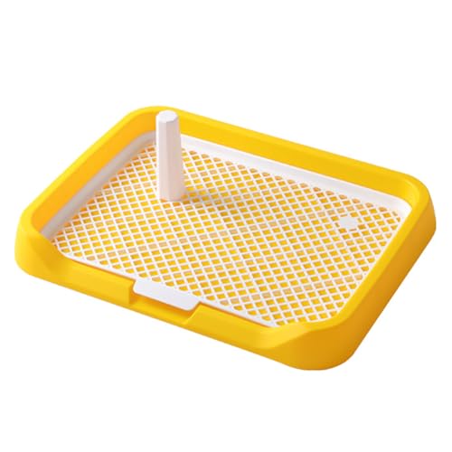 Hunde-Töpfchen-Tablett aus Netzstoff, für kleine Welpen, für den Innenbereich, Pudel-Trainingstablett, Badezimmer, Yorkie-Haustier-Pad-Halter für kleine, mittelgroße Welpen (Gelb) von A ANTCAM
