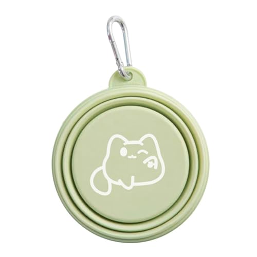 Zusammenklappbare Hundenäpfe aus Silikon für kleine Haustiere, tragbarer Wassernapf mit Haken für Hunde, Katzen, Haustiere, faltbar, für Reisen, Camping, Spazierengehen, Parken (grün) von A ANTCAM