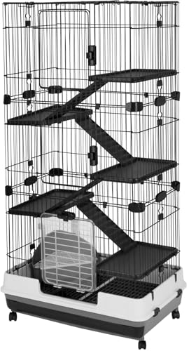 A&E Cage Company 80-3 Deluxe Kleintierkäfig, 6 Ebenen, 81,3 cm L x 53,3 cm B x 152,4 cm H, 17,7 kg, Schwarz von A&E Cage Company