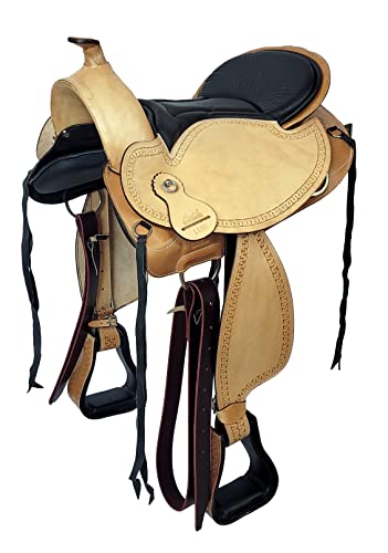 A&M Reitsport Baumloser Westernsattel Michigan Eco aus Büffelleder, Größe:16 Zoll von A&M Reitsport