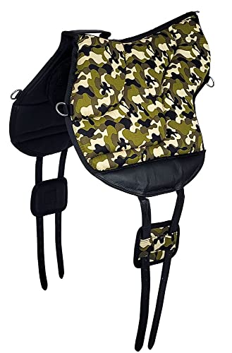 A&M Reitsport Reitpad, Bareback Pad mit Klettkissen, baumloser Sattel 1102, Camouflage, Neu, Farbe:Grün von A&M Reitsport