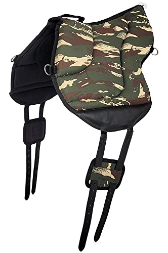 A&M Reitsport Reitpad, Bareback Pad mit Klettkissen, baumloser Sattel 1105, Camouflage, Neu, Farbe:Grün von A&M Reitsport