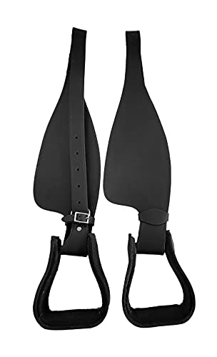A&M Reitsport Steigbügel + Fender aus Leder hoher Qualität, Neu, Farbe:Schwarz von A&M Reitsport