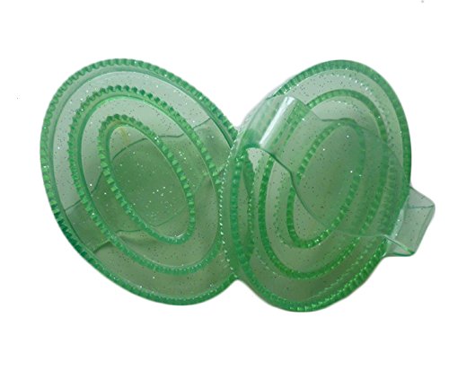 2 Stück Premium Glitzerstriegel, grün - transparent, weich und gründlich, hygienisch da leicht zu reinigen, 12 x 9 cm von A. Hoffmann GmbH
