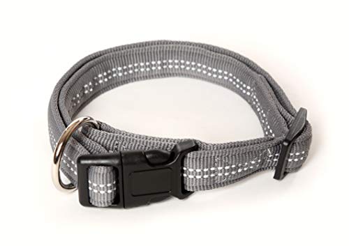 A. Hoffmann GmbH Hundehalsband, Super Soft, Silber, 25-35cm, 15mm, mit Zugentlastung, reflektierend von A. Hoffmann GmbH