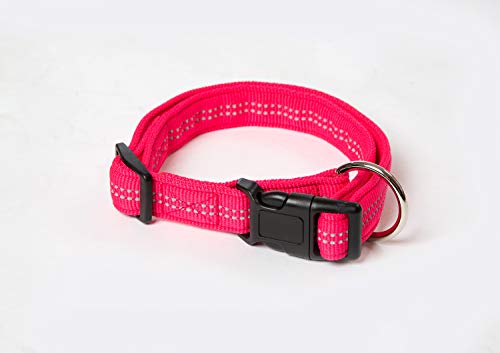 A. Hoffmann GmbH Hundehalsband, Super Soft, pink, 25-35 cm, 15 mm, mit Zugentlastung, reflektierend von A. Hoffmann GmbH