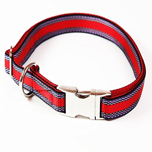 A. Hoffmann GmbH Premium Hundehalsband, Alu-Max®, Soft Nylon, rot Muster, 30-50 cm, 20 mm von A. Hoffmann GmbH