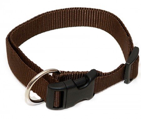 Hundehalsband, Wienerlock®, Soft Nylon, Uni Braun, 55-90cm, 25mm, mit Zugentlastung von A. Hoffmann GmbH