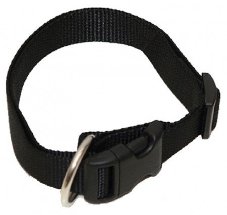 Hundehalsband, Wienerlock®, Soft Nylon, Uni Schwarz, 25-35cm, 15mm, mit Zugentlastung von A. Hoffmann GmbH