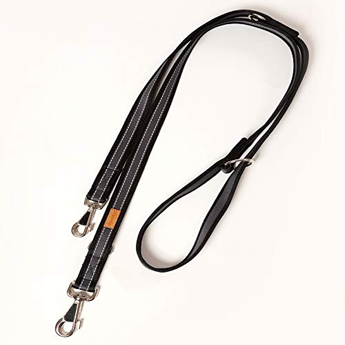 Hundeleine, Soft Grip Nylonleine, Führleine schwarz / silber, 3-fach verstellbar 100-210 cm, 20 mm - passend zu den Feltmann Hundegeschirren, Kanten gepolstert, reflektierende Ziernähte Hundeleine, Soft Grip Nylonleine, Führleine schwarz / silber, 3-fach verstellbar 100-210 cm, 20 mm - passend zu den Feltmann Hundegeschirren, Kanten gepolstert, reflektierende Ziernähte von A. Hoffmann GmbH