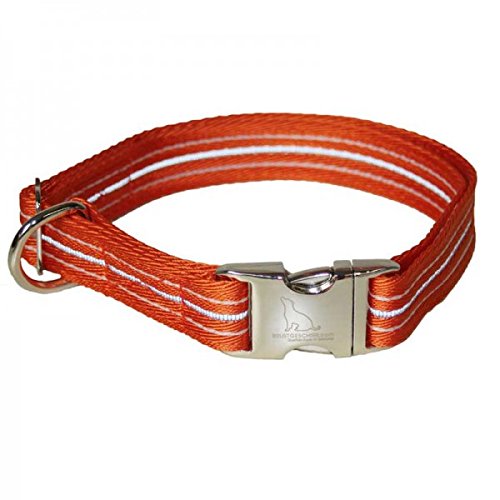 A. Hoffmann GmbH Premium Hundehalsband, Alu-Max®, Soft Nylon, Reflektierend, orange, 30-50 cm, 20 mm von A. Hoffmann GmbH