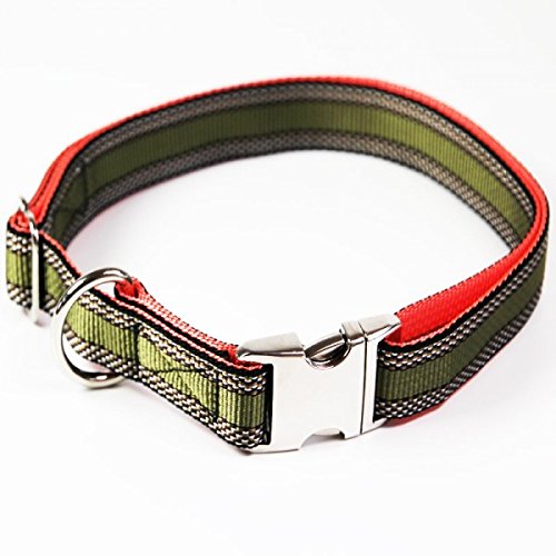 A. Hoffmann GmbH Premium Hundehalsband, Alu-Max®, Soft Nylon, Khaki Muster, 25-35 cm, 15 mm von A. Hoffmann GmbH