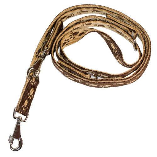 Soft Nylonleine, Führleine Braun, Beige Pfötchen, 3-fach verstellbar 100-210cm, 20mm Soft Nylonleine, Führleine Braun, Beige Pfötchen, 3-fach verstellbar 100-210cm, 20mm von A. Hoffmann GmbH