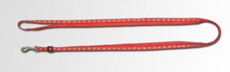 Soft Nylonleine, Kombileine Mini Rot, Silber Pfötchen, stufenlos verstellbar 100-200cm, 10mm Soft Nylonleine, Kombileine Mini Rot, Silber Pfötchen, stufenlos verstellbar 100-200cm, 10mm von A. Hoffmann GmbH