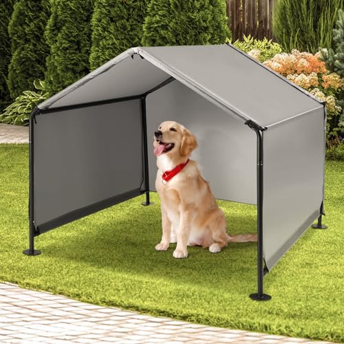 A.FATI Hundehütte Outdoor für Kleine bis Große Hunde, 120x120x100 cm, Wasserdicht Hundezelt mit Rückentür und künstlichen Weinreben, Hundeliege mit Dach für Hühner, Katzen, Farbe in Grau A.FATI Hundehütte Outdoor für Kleine bis Große Hunde, 120x120x100 cm, Wasserdicht Hundezelt mit Rückentür und künstlichen Weinreben, Hundeliege mit Dach für Hühner, Katzen, Farbe in Grau von A.FATI
