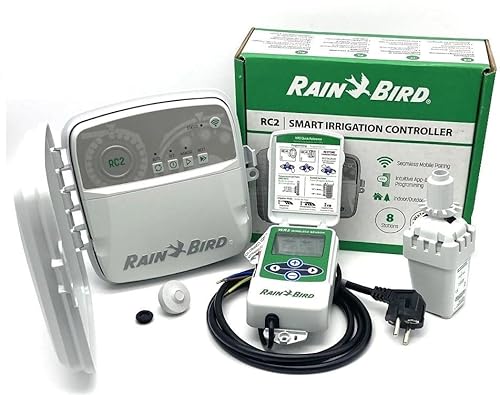 easystart Steuergeräteset Rain Bird inkl. RC2-8a + WR2 kabelloser Regensensor von A.N. - Regenengel