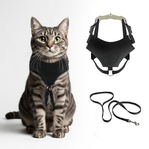 A1 Home Collections Ausbruchsicheres Katzengeschirr und Leine, weiche, verstellbare Weste, bequemes Netz und lange Streifen, einfache Kontrolle, sicheres Gehen, Geschirr für Katzen, Größe M von A1 Home Collections